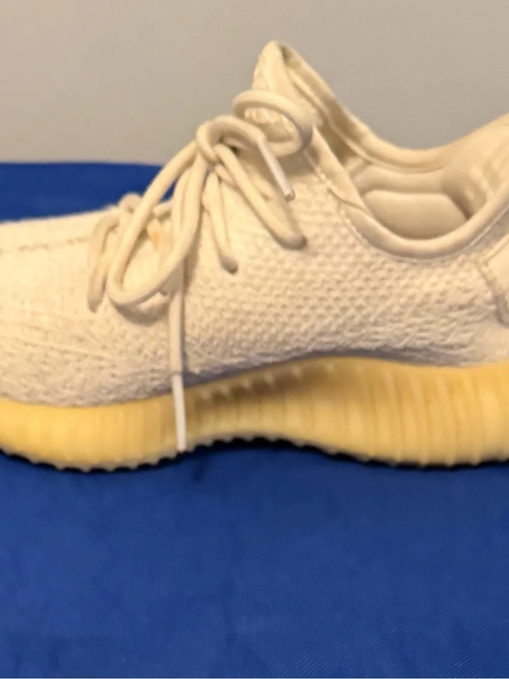YEEZY Cream Knit Sneakers with gum Sole